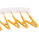 Plastic Sock Clips Drying Rack Straight Rod for Clothes Travel Portable Supplies White and Yellow - Extra Image