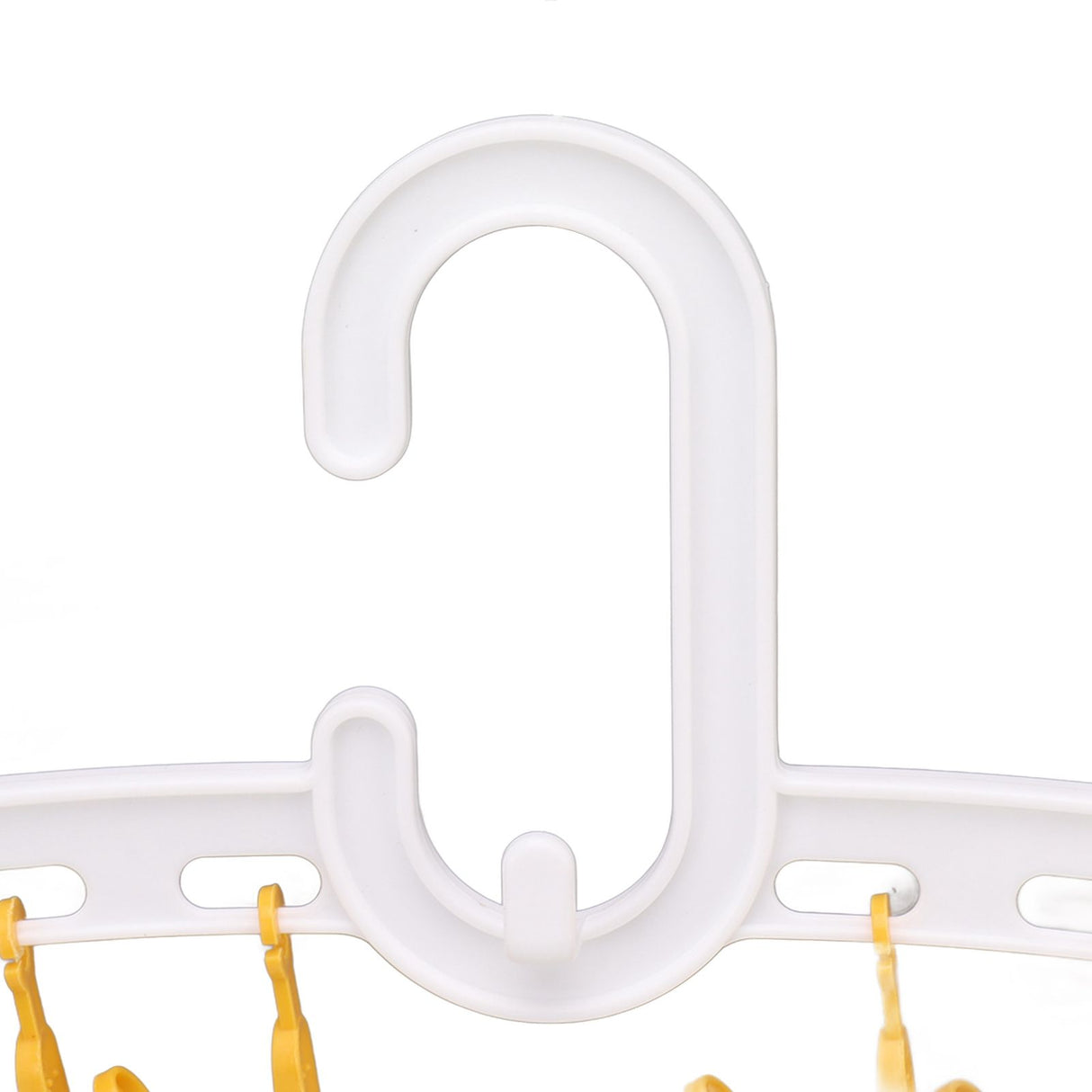 Plastic Sock Clips Drying Rack Straight Rod for Clothes Travel Portable Supplies White and Yellow