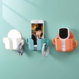 Self Adhesive Wall Mount Cell Phone Holder Wall Mount Phone Charging Holder for Home Office Bedroom White - Extra Image