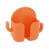 Self Adhesive Wall Mount Cell Phone Holder Wall Mount Phone Charging Holder for Home Office Bedroom Orange - Front View