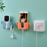 Self Adhesive Wall Mount Cell Phone Holder Wall Mount Phone Charging Holder for Home Office Bedroom Orange