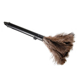 Feather Dusters Brown Washable Portable Compact Chicken Feathers ABS Mini Duster with Handle for Household - 45-Degree Angle