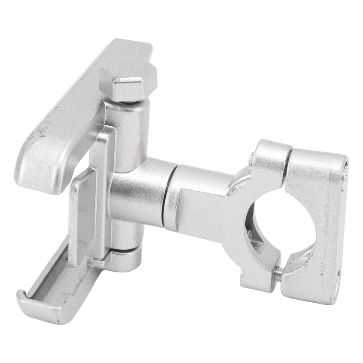 Bike Phone Mount Aluminum Alloy Silicone Pad Rotatable Impact Resistant Bike Cell Phone Holder for 4 to 7 Inch Device Silver