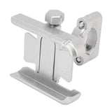 Bike Phone Mount Aluminum Alloy Silicone Pad Rotatable Impact Resistant Bike Cell Phone Holder for 4 to 7 Inch Device Silver - Rear View