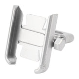 Bike Phone Mount Aluminum Alloy Silicone Pad Rotatable Impact Resistant Bike Cell Phone Holder for 4 to 7 Inch Device Silver