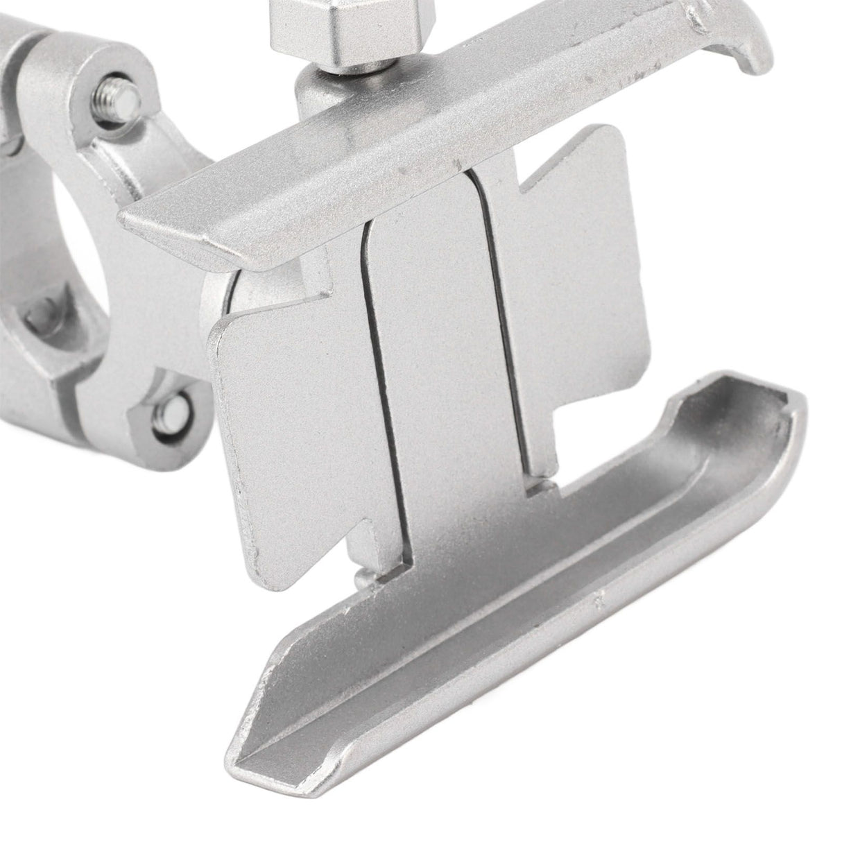 Bike Phone Mount Aluminum Alloy Silicone Pad Rotatable Impact Resistant Bike Cell Phone Holder for 4 to 7 Inch Device Silver
