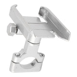 Bike Phone Mount Aluminum Alloy Silicone Pad Rotatable Impact Resistant Bike Cell Phone Holder for 4 to 7 Inch Device Silver