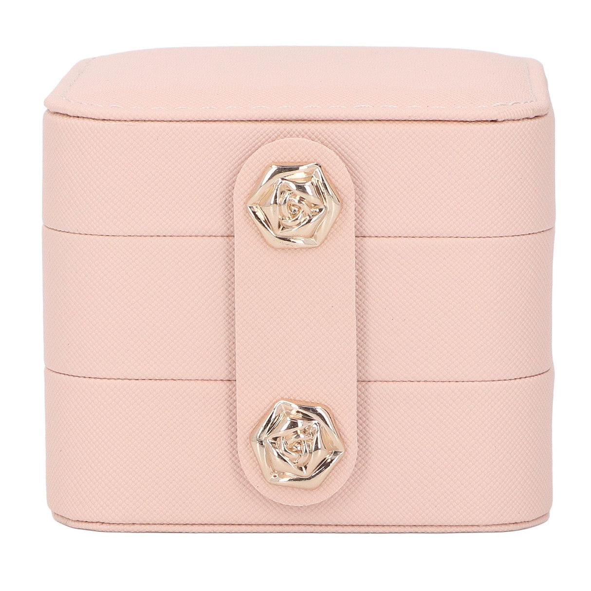 Jewelry Box Pink Portable Multi Layer PU Leather Jewelry Travel Case for Home Ring Earrings Necklace