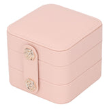 Jewelry Box Pink Portable Multi Layer PU Leather Jewelry Travel Case for Home Ring Earrings Necklace - Extra Image