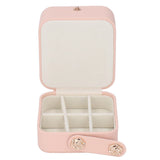 Jewelry Box Pink Portable Multi Layer PU Leather Jewelry Travel Case for Home Ring Earrings Necklace - Extra Image