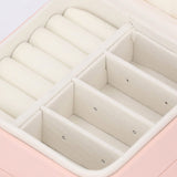Jewelry Box Pink Portable Multi Layer PU Leather Jewelry Travel Case for Home Ring Earrings Necklace