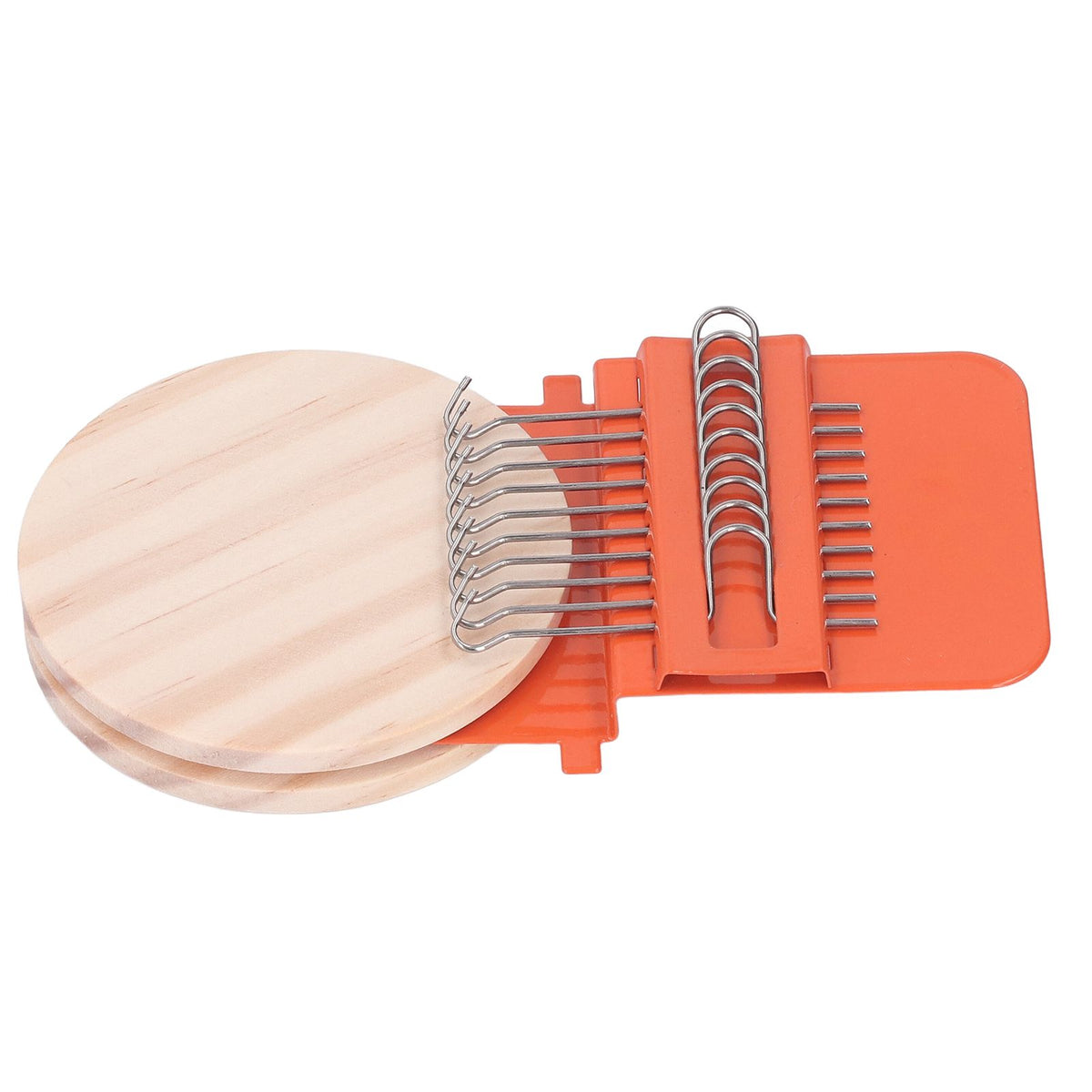 10 Hooks Mini Loom Machine Household Small Weaving Loom Machine with 6.5cm Wooden Board for Hand Craft DIY Weaving Orange