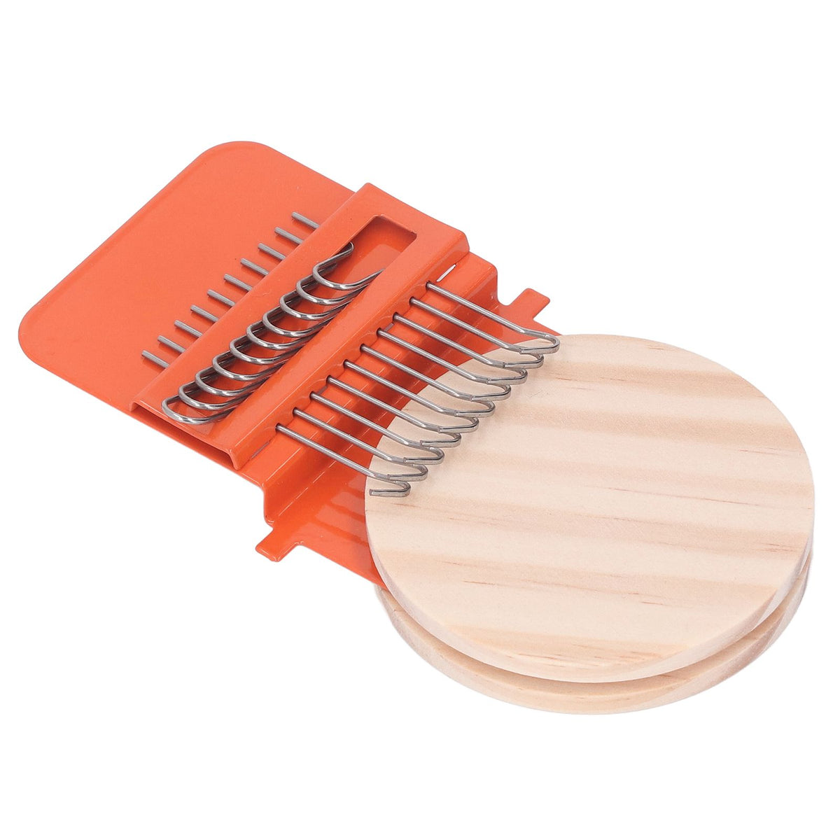 10 Hooks Mini Loom Machine Household Small Weaving Loom Machine with 6.5cm Wooden Board for Hand Craft DIY Weaving Orange
