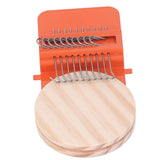 10 Hooks Mini Loom Machine Household Small Weaving Loom Machine with 6.5cm Wooden Board for Hand Craft DIY Weaving Orange