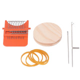 10 Hooks Mini Loom Machine Household Small Weaving Loom Machine with 6.5cm Wooden Board for Hand Craft DIY Weaving Orange - Rear View