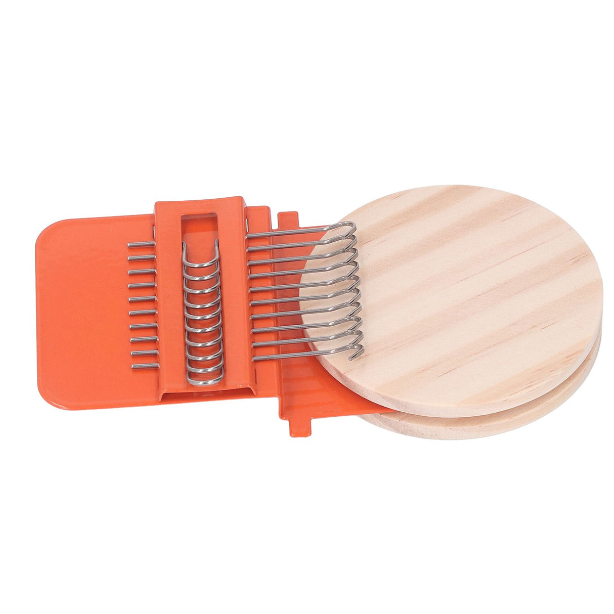 10 Hooks Mini Loom Machine Household Small Weaving Loom Machine with 6.5cm Wooden Board for Hand Craft DIY Weaving Orange