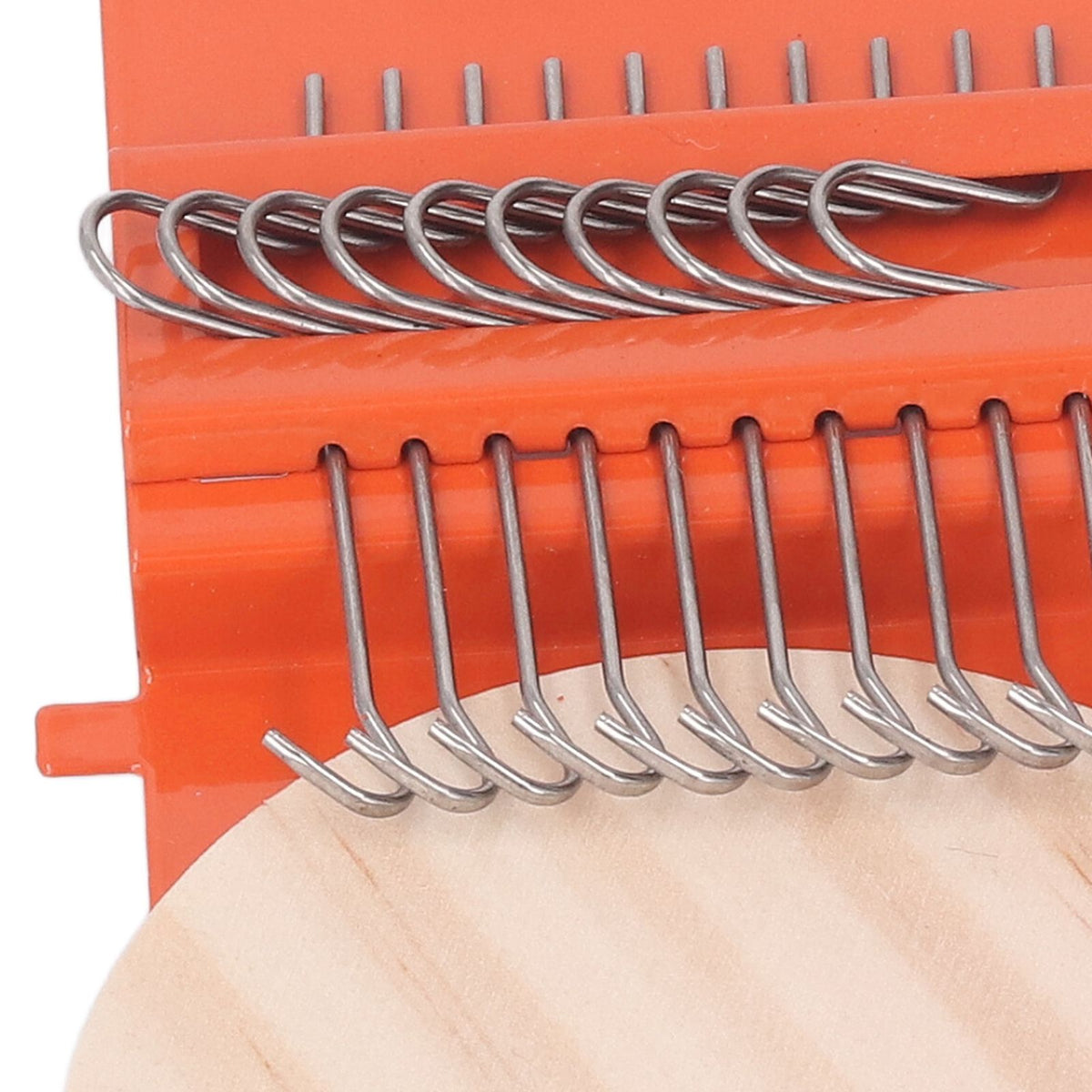 10 Hooks Mini Loom Machine Household Small Weaving Loom Machine with 6.5cm Wooden Board for Hand Craft DIY Weaving Orange