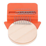 10 Hooks Mini Loom Machine Household Small Weaving Loom Machine with 6.5cm Wooden Board for Hand Craft DIY Weaving Orange Triangle - Front View