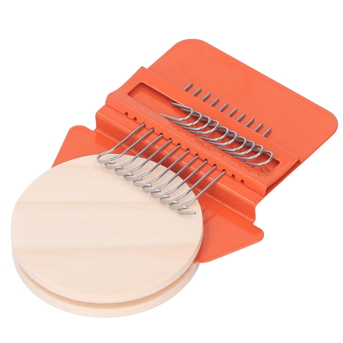 10 Hooks Mini Loom Machine Household Small Weaving Loom Machine with 6.5cm Wooden Board for Hand Craft DIY Weaving Orange Triangle