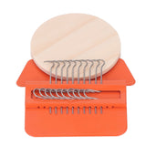 10 Hooks Mini Loom Machine Household Small Weaving Loom Machine with 6.5cm Wooden Board for Hand Craft DIY Weaving Orange Triangle