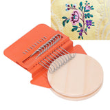 10 Hooks Mini Loom Machine Household Small Weaving Loom Machine with 6.5cm Wooden Board for Hand Craft DIY Weaving Orange Triangle - Extra Image