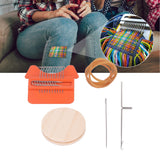 10 Hooks Mini Loom Machine Household Small Weaving Loom Machine with 6.5cm Wooden Board for Hand Craft DIY Weaving Orange Triangle