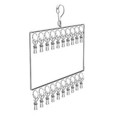 Stainless Steel Sock Drying Rack for Towels Cloth Diapers Bras Baby Clothes Underwear Hat Gloves 2 Layer 20 Clip