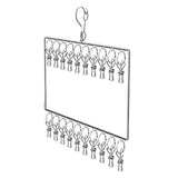 Stainless Steel Sock Drying Rack for Towels Cloth Diapers Bras Baby Clothes Underwear Hat Gloves 2 Layer 20 Clip - Front View