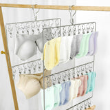 Stainless Steel Sock Drying Rack for Towels Cloth Diapers Bras Baby Clothes Underwear Hat Gloves 2 Layer 20 Clip - 45-Degree Angle