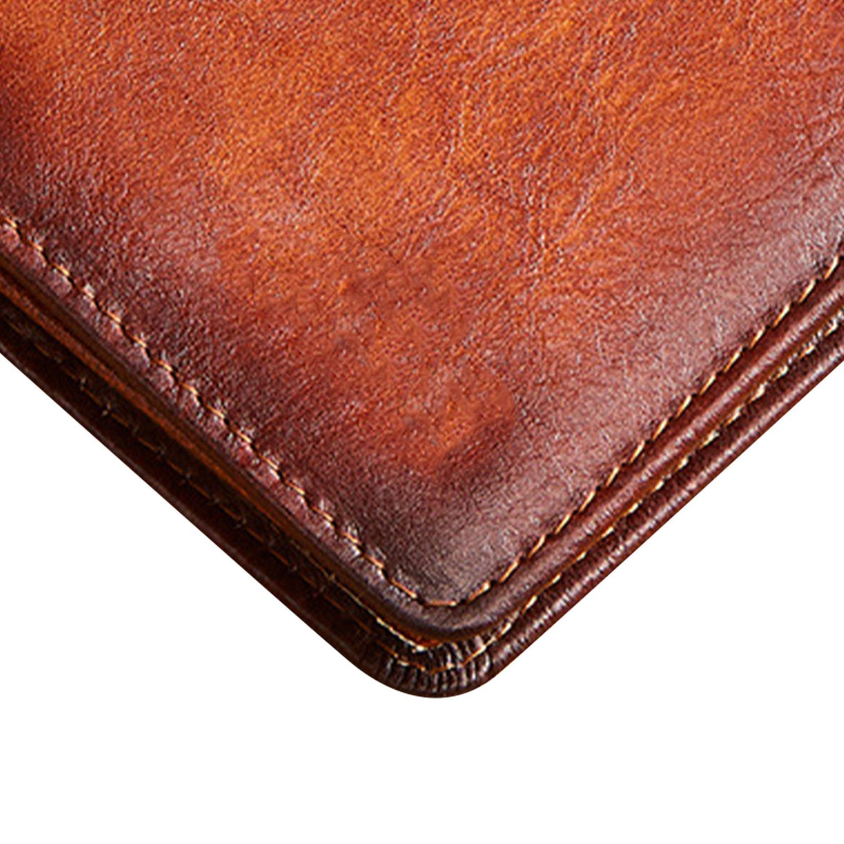 Trifold Wallet Retro Style Large Space Multi Card Slots Men Leather Wallet Coin Purse Yellowish Brown