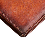 Trifold Wallet Retro Style Large Space Multi Card Slots Men Leather Wallet Coin Purse Yellowish Brown