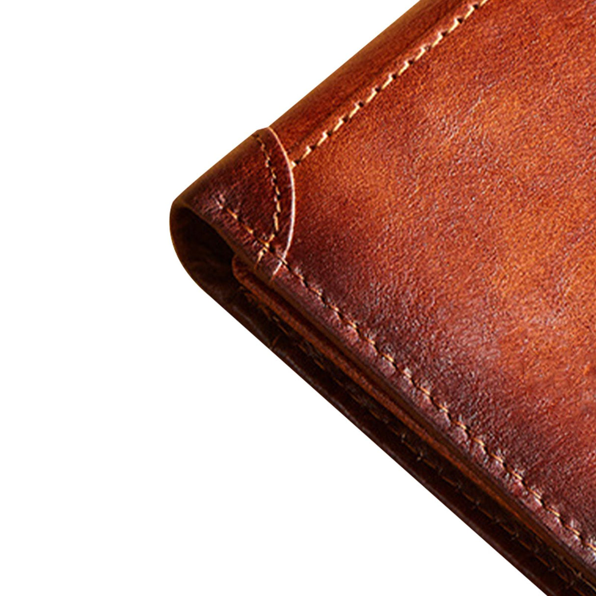 Trifold Wallet Retro Style Large Space Multi Card Slots Men Leather Wallet Coin Purse Yellowish Brown