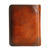 Trifold Wallet Retro Style Large Space Multi Card Slots Men Leather Wallet Coin Purse Yellowish Brown - Extra Image