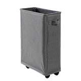 4 Roll Wheels Laundry Basket with Handles Oxford Cloth Storage Bin for Household Sundries Dark Gray