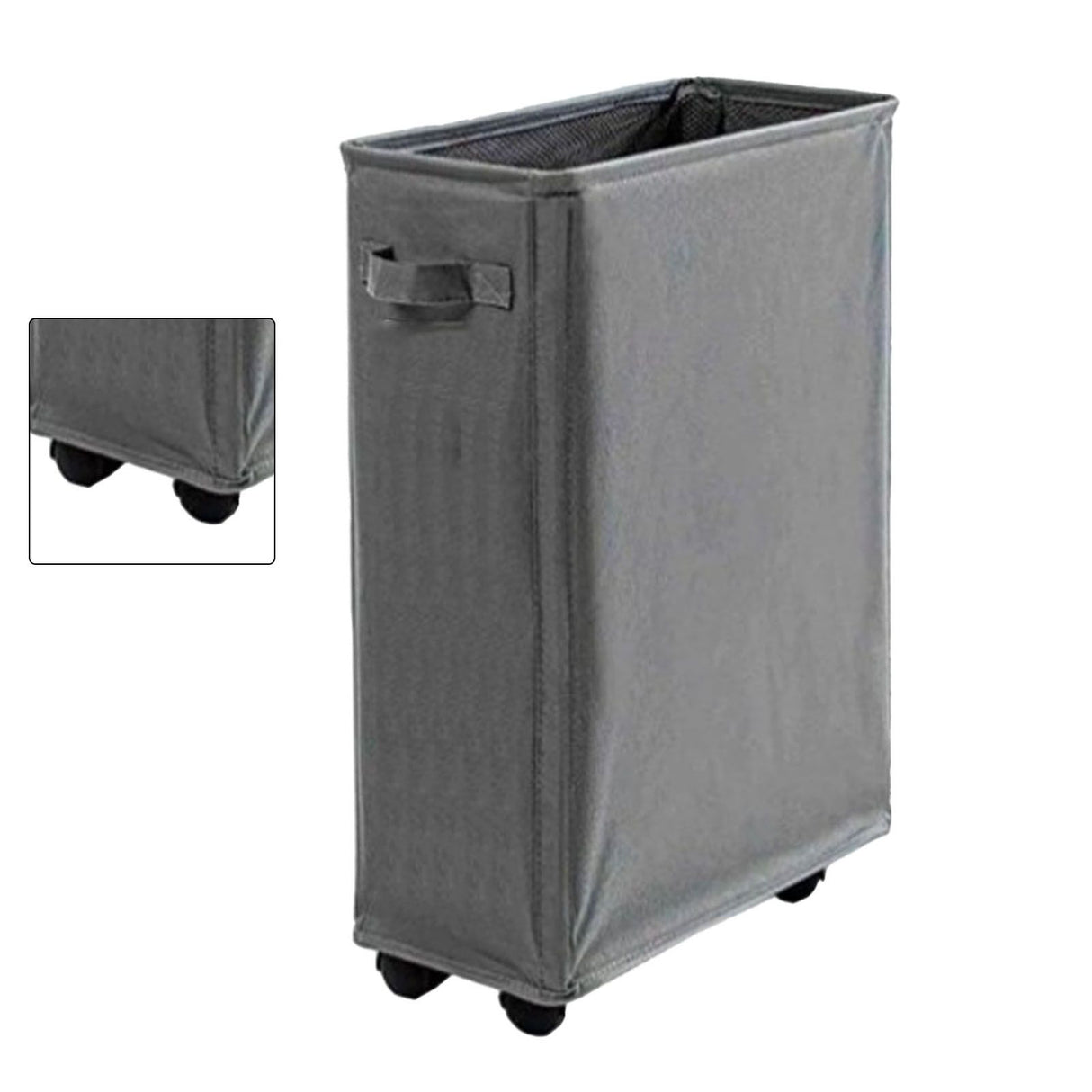 4 Roll Wheels Laundry Basket with Handles Oxford Cloth Storage Bin for Household Sundries Dark Gray