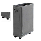 4 Roll Wheels Laundry Basket with Handles Oxford Cloth Storage Bin for Household Sundries Dark Gray