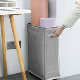 4 Roll Wheels Laundry Basket with Handles Oxford Cloth Storage Bin for Household Sundries Dark Gray - Extra Image