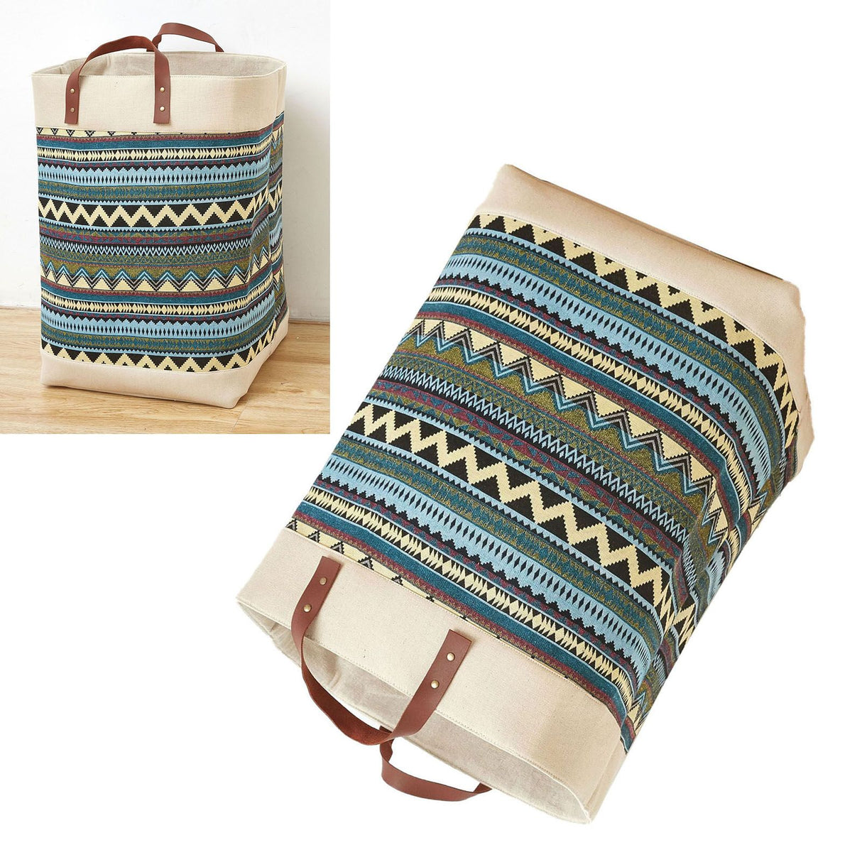 Laundry Basket Grocery Bag Jute Large Capacity Dirty Clothes Storage Basket Bucket for Home Colorful