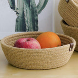 3 Piece Cotton Rope Woven Storage Basket Set Round Cotton Linen Storage Basket for Desktop Organizing Hemp Rope