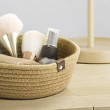 3 Piece Cotton Rope Woven Storage Basket Set Round Cotton Linen Storage Basket for Desktop Organizing Hemp Rope
