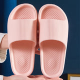 Bathroom Slippers Anti Slip Soft Thick Sole Integrated Light Weight Home Slippers Pink 40 41 (25cm/9.8in)