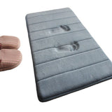 Bathroom Mat Water Absorbent Skid Resistance Thickened Soft Floor Rug Mat for Bathroom Kitchen Bedroom Light Gray 40x60CM