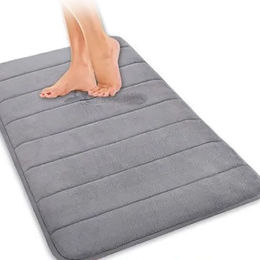 Bathroom Mat Water Absorbent Skid Resistance Thickened Soft Floor Rug Mat for Bathroom Kitchen Bedroom Light Gray 40x60CM
