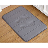 Bathroom Mat Water Absorbent Skid Resistance Thickened Soft Floor Rug Mat for Bathroom Kitchen Bedroom Light Gray 40x60CM