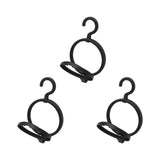 3Pcs Hanging Wig Stand Space Saving Portable Plastic Wig Display Hanger for Home Travel Black