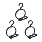 3Pcs Hanging Wig Stand Space Saving Portable Plastic Wig Display Hanger for Home Travel Black