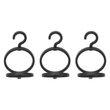 3Pcs Hanging Wig Stand Space Saving Portable Plastic Wig Display Hanger for Home Travel Black
