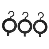 3Pcs Hanging Wig Stand Space Saving Portable Plastic Wig Display Hanger for Home Travel Black