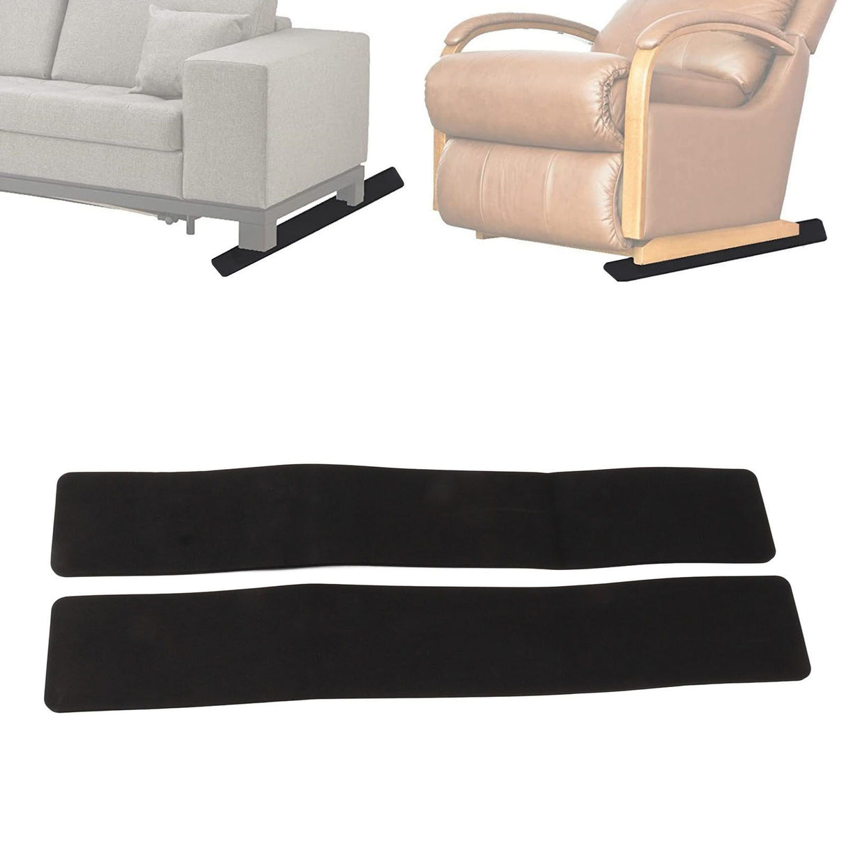 2Pcs Anti Slip Furniture Rail Pad EVA Cuttable Furniture Grippers for Sofa Recliner