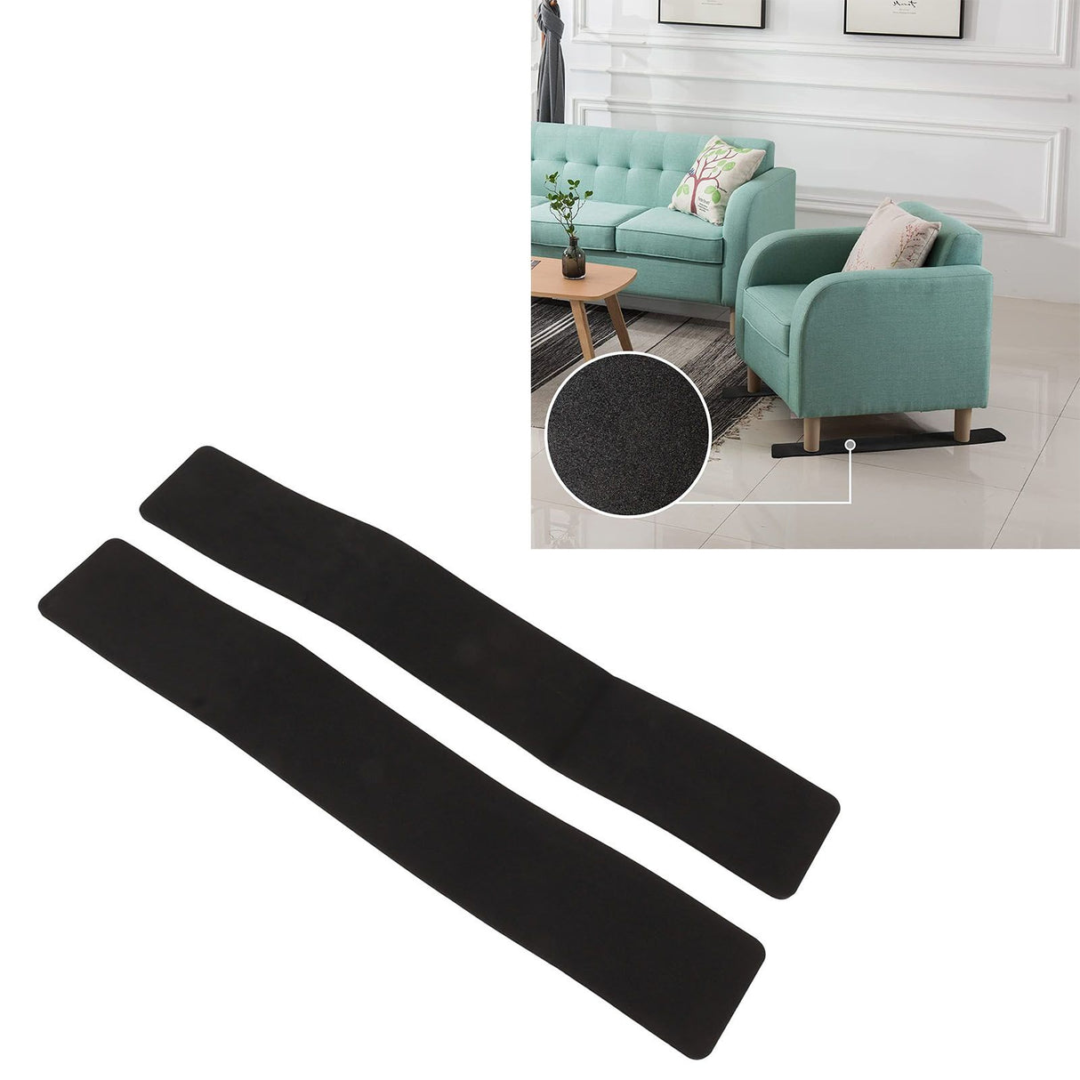 2Pcs Anti Slip Furniture Rail Pad EVA Cuttable Furniture Grippers for Sofa Recliner